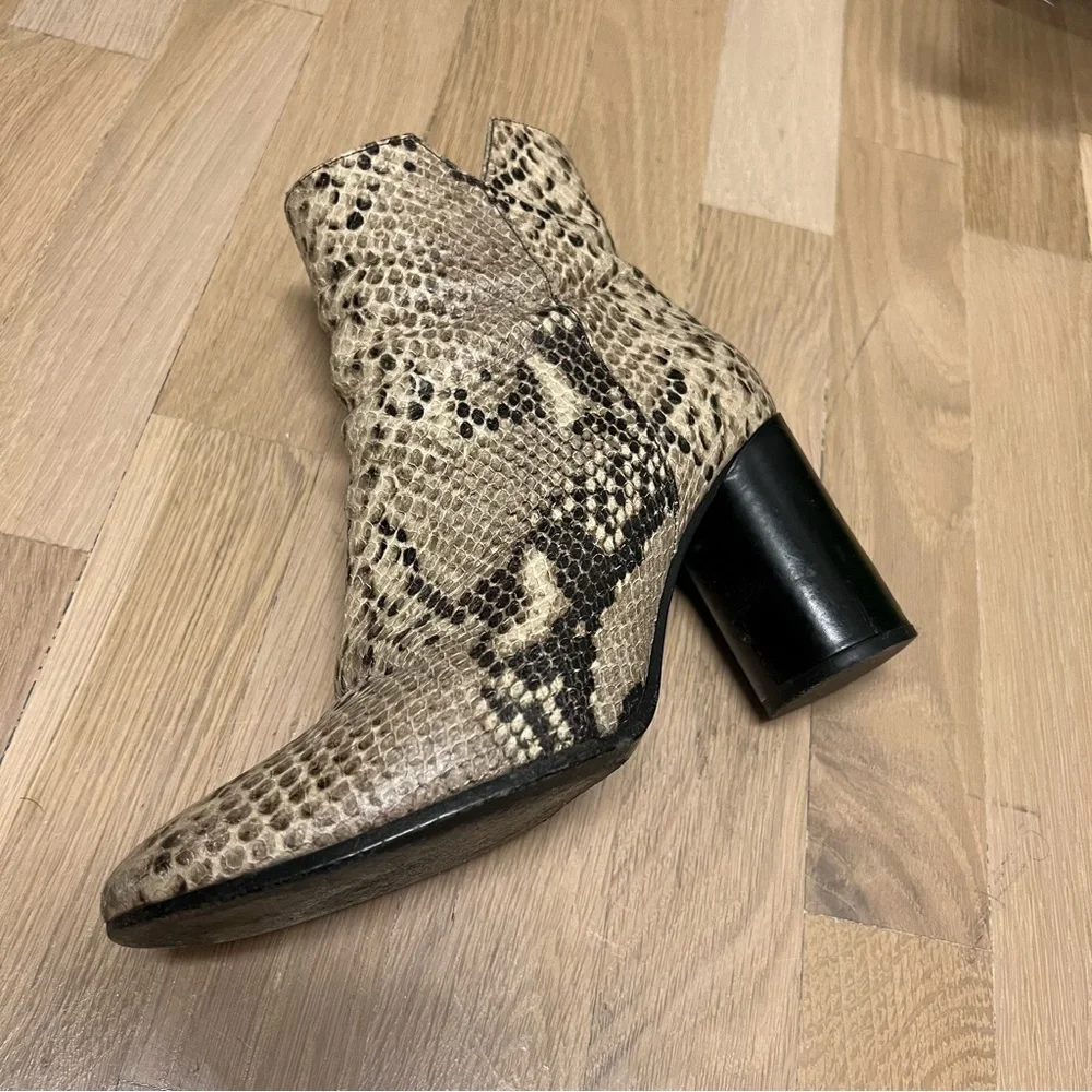Maje Embossed Python Booties - Picture 3 of 8